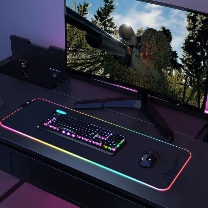 RGB LED Lighting Computer Gaming Mouse Pad with 10 Lighting Modes_10