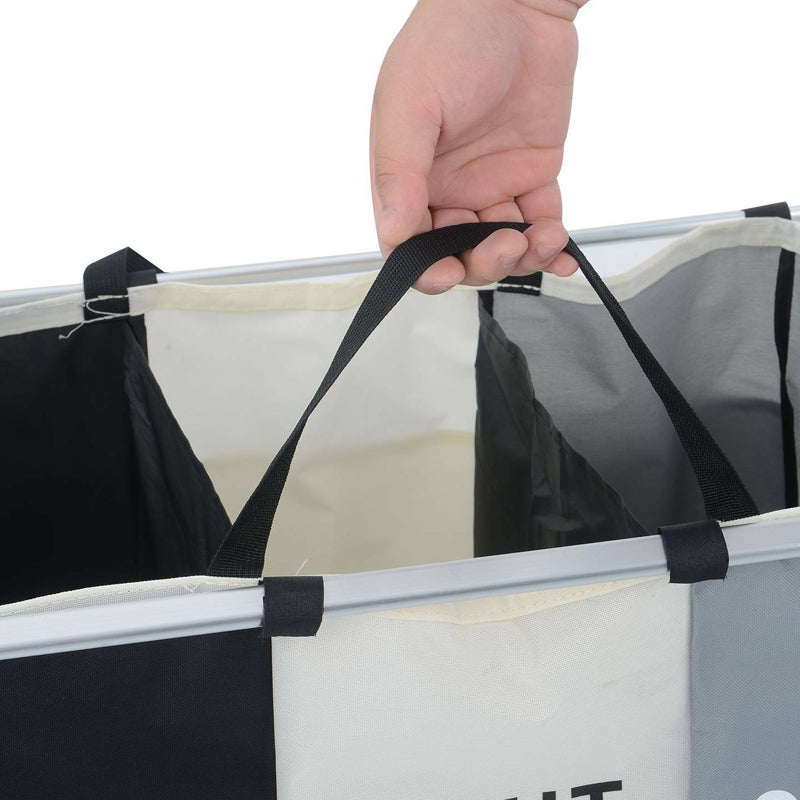 Foldable Large Capacity Color Separating Laundry Hamper with Aluminum Frame