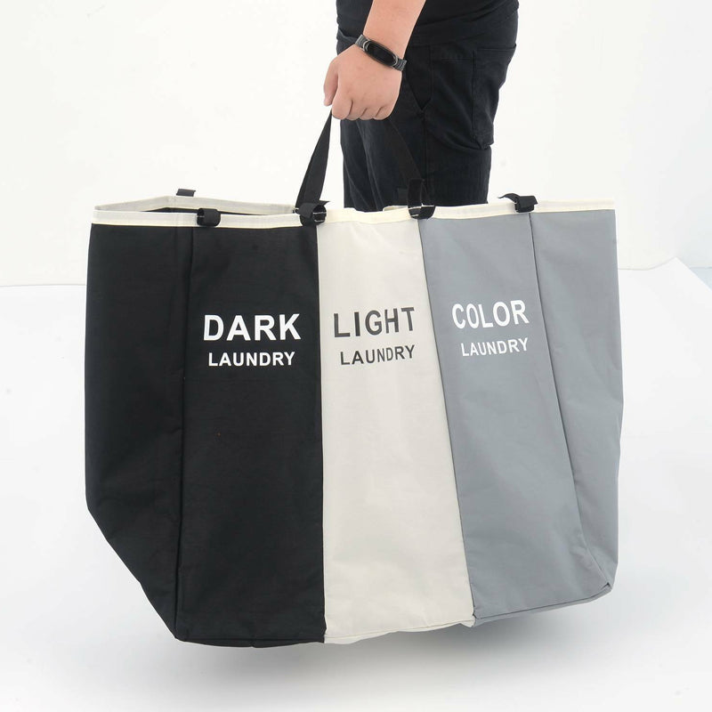 Foldable Large Capacity Color Separating Laundry Hamper with Aluminum Frame