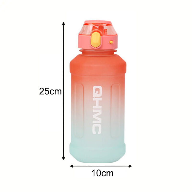 1.3L Gradient Color Sports Water Drinking Bottle with Straw and Time Marker_1