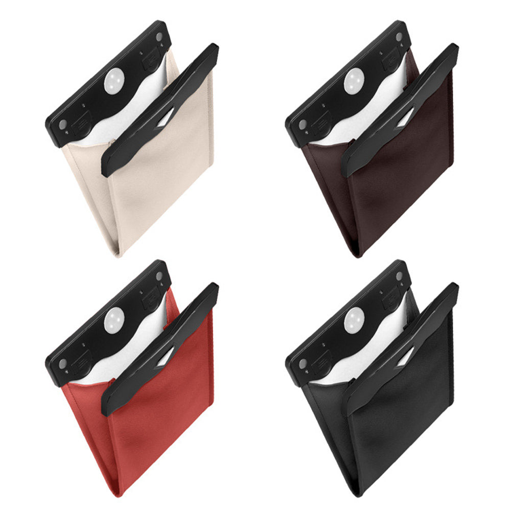 Smart LED Car Trash Can Waterproof PU Leather Car Garbage Bin Battery-Powered_10