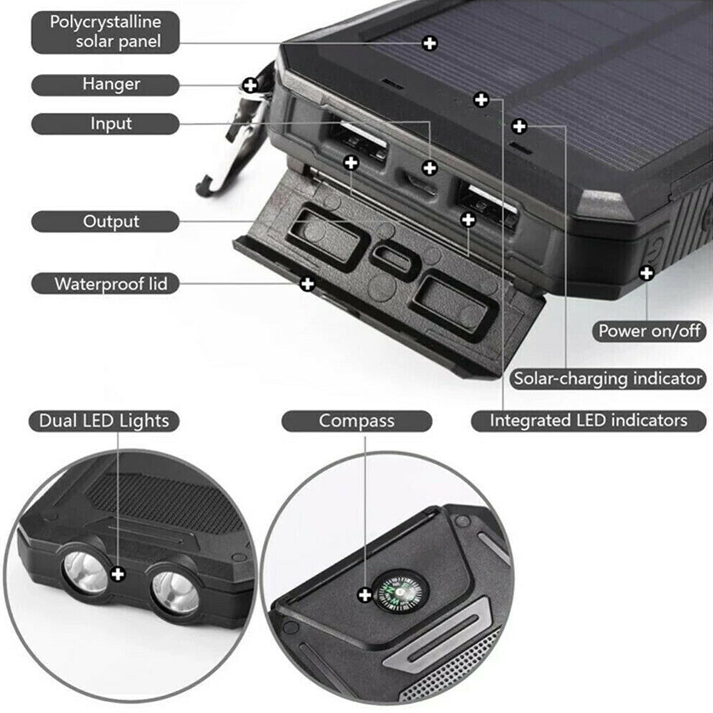 20000mAh Waterproof 2 USB LED Solar Power Bank_7