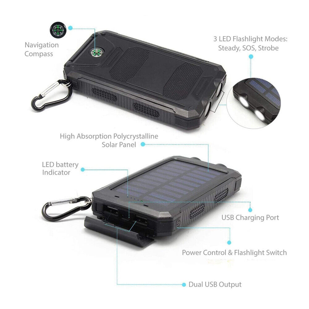 20000mAh Waterproof 2 USB LED Solar Power Bank_8