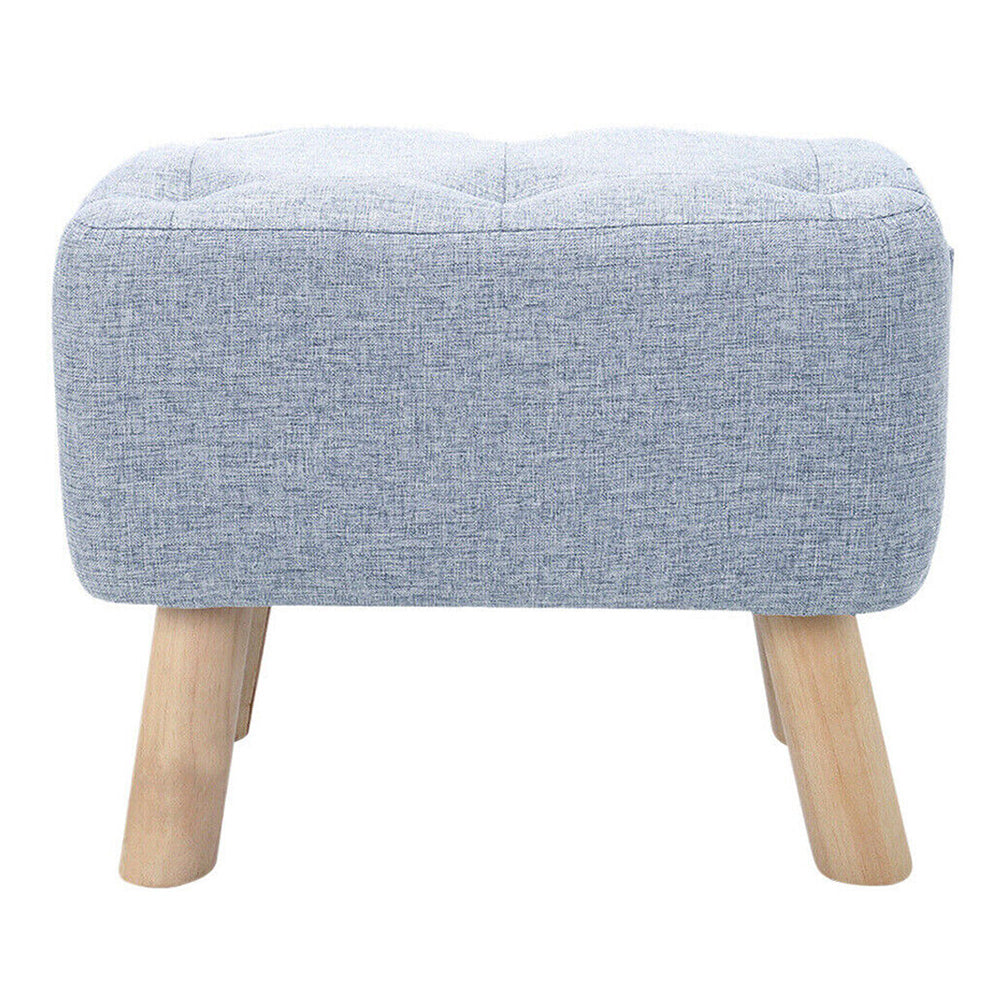 Linen Fabric Foot Rest Stool Ottoman Seat_11
