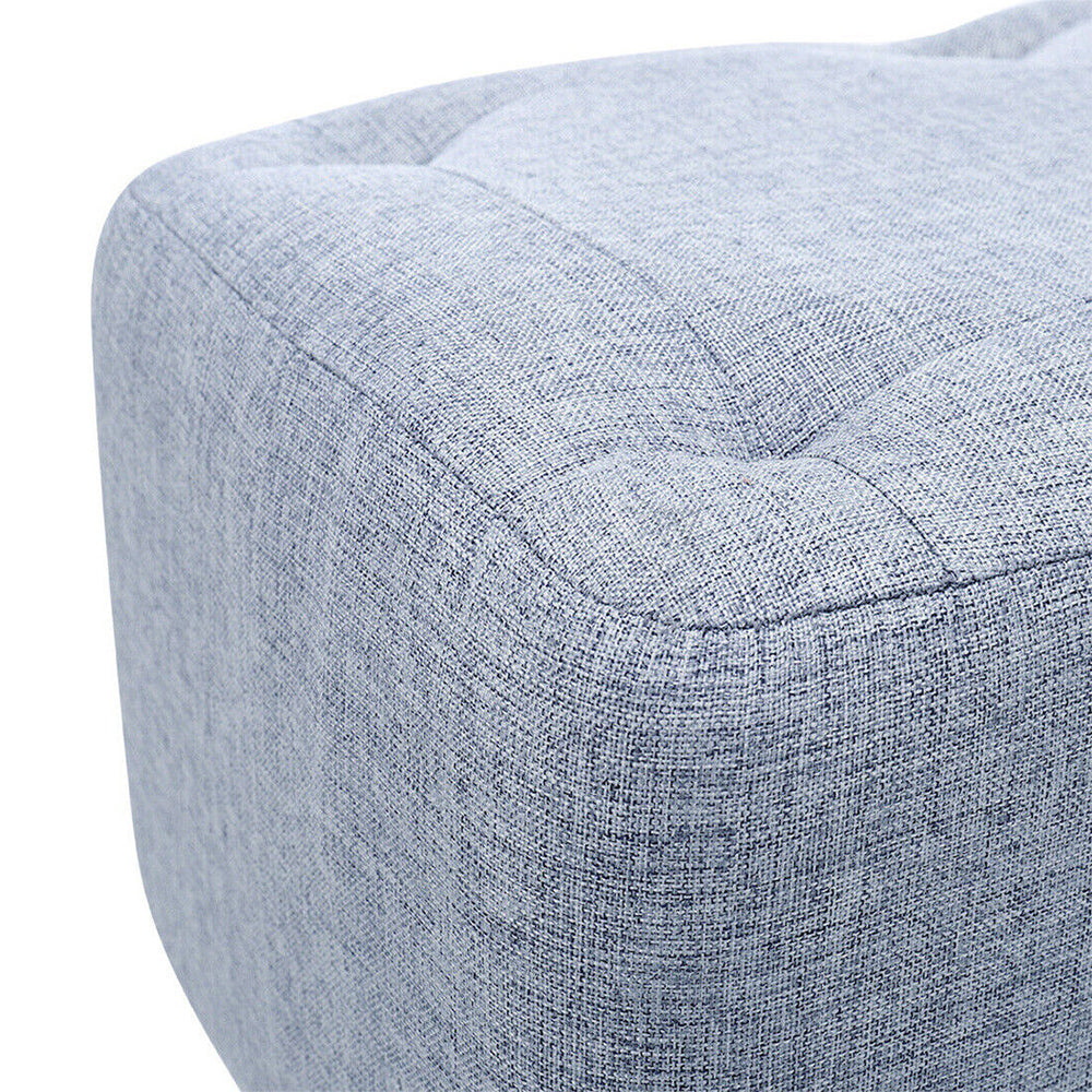 Linen Fabric Foot Rest Stool Ottoman Seat_6