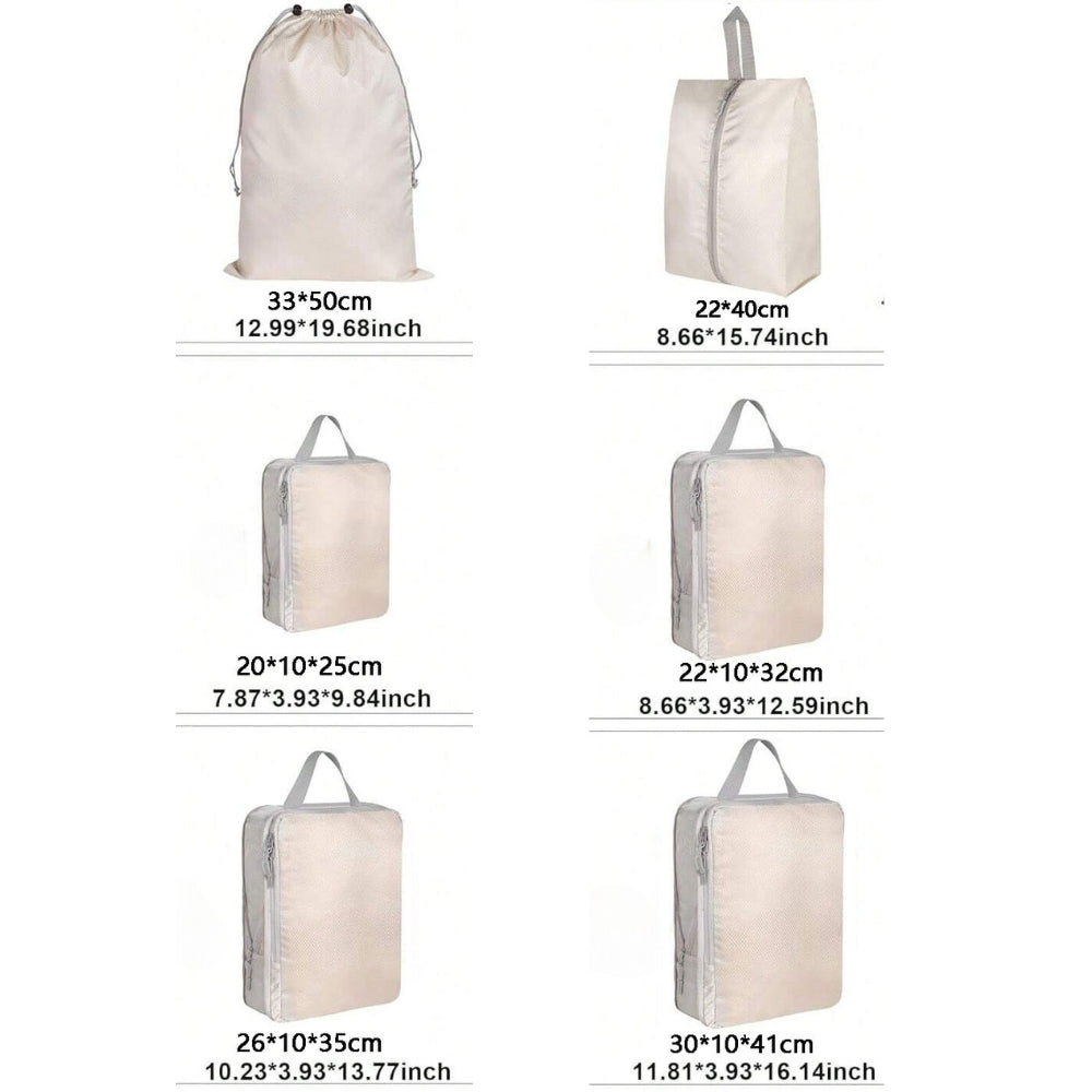6 Set Compression Packing Travel Storage Bag Cubes Luggage Organizer_7