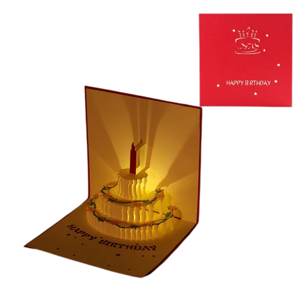 3D Light Music Birthday Card Creative Greeting Card