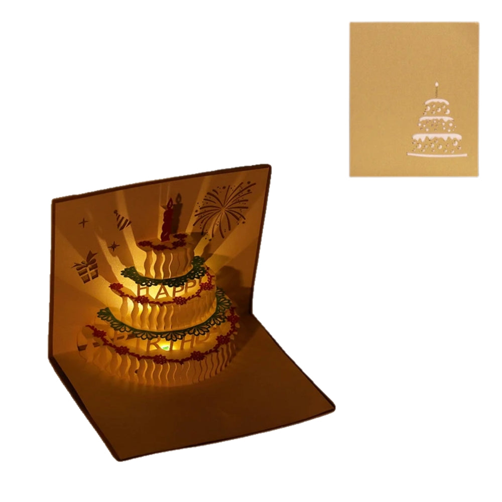 3D Light Music Birthday Card Creative Greeting Card