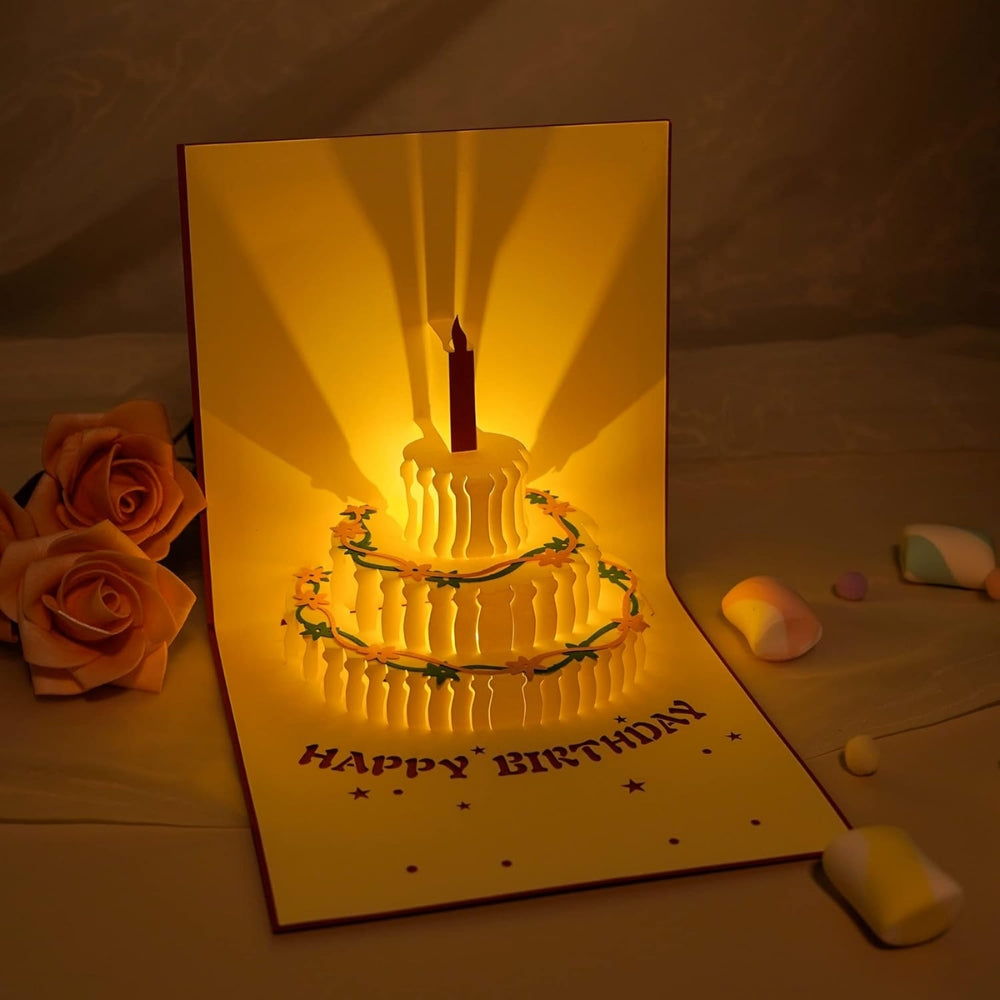 3D Light Music Birthday Card Creative Greeting Card