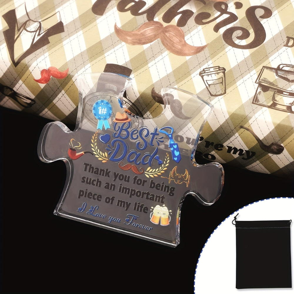 Best Dad Acrylic Puzzle Decoration Gifts for Dad Plaque Stand Home Decoration