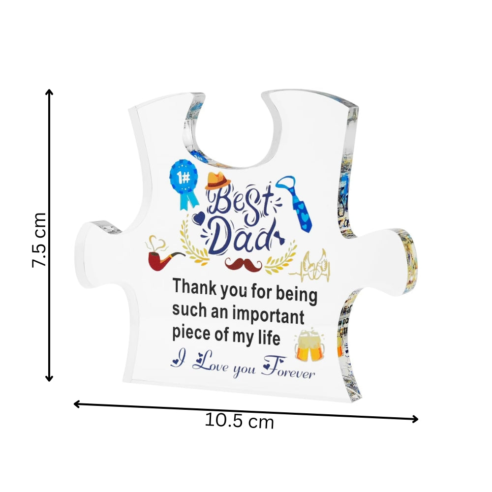 Best Dad Acrylic Puzzle Decoration Gifts for Dad Plaque Stand Home Decoration