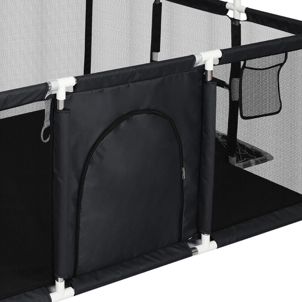 Large Baby Playpen with 100 Balls and Basketball Hoop for Kids Indoor/Outdoor