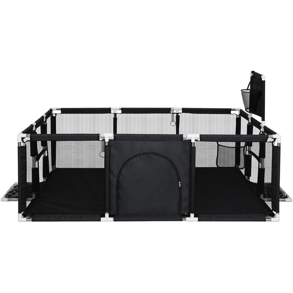 Large Baby Playpen with 100 Balls and Basketball Hoop for Kids Indoor/Outdoor