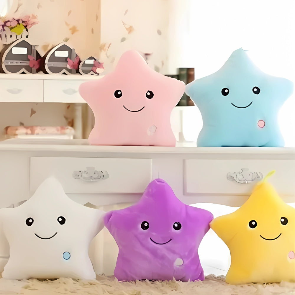 Colorful Luminous Star Pillow Plush Toy Decorative Cushion