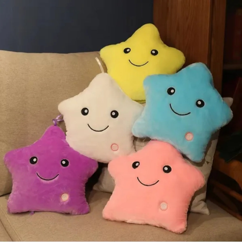 Colorful Luminous Star Pillow Plush Toy Decorative Cushion