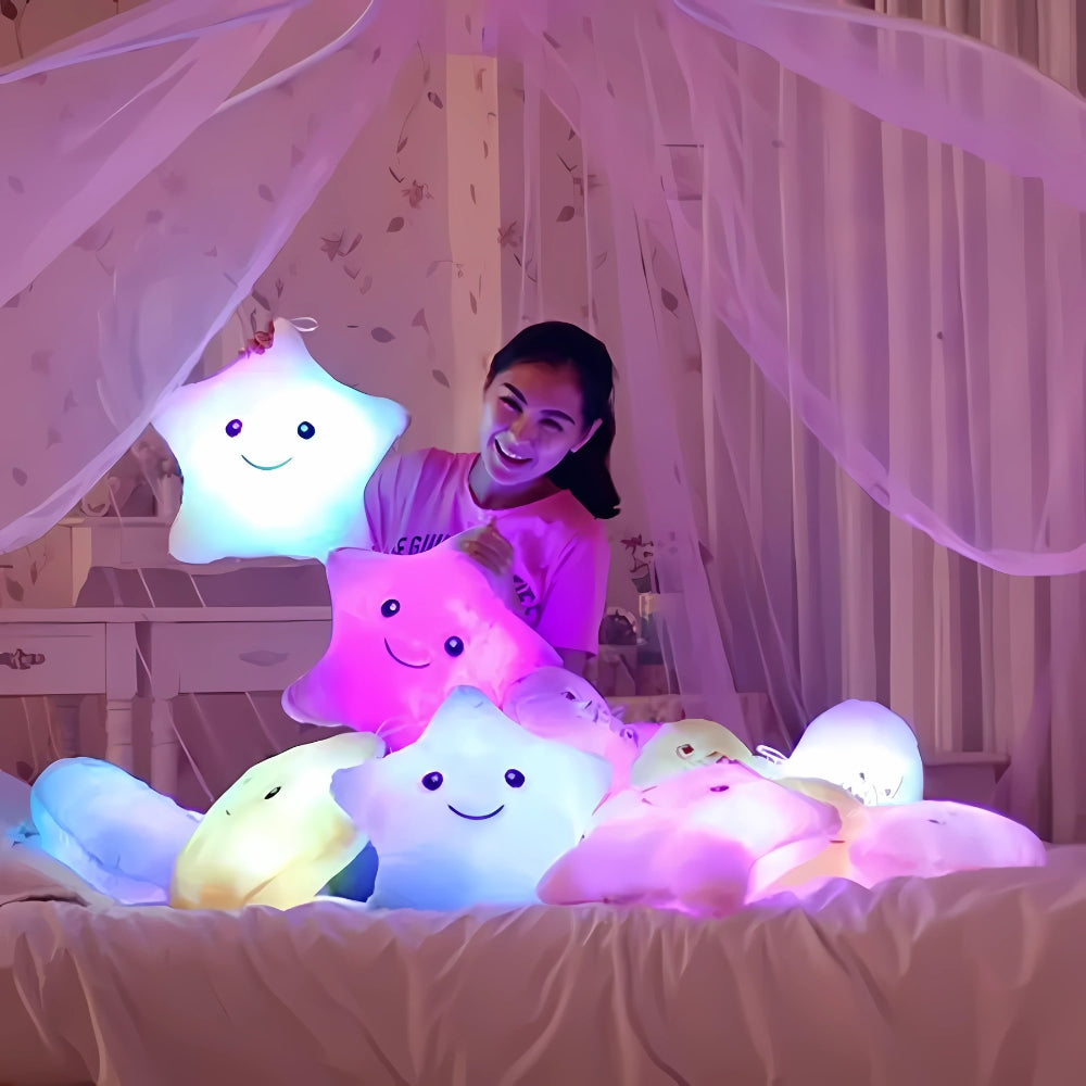 Colorful Luminous Star Pillow Plush Toy Decorative Cushion