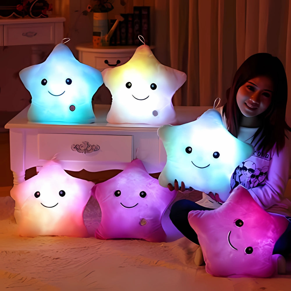 Colorful Luminous Star Pillow Plush Toy Decorative Cushion