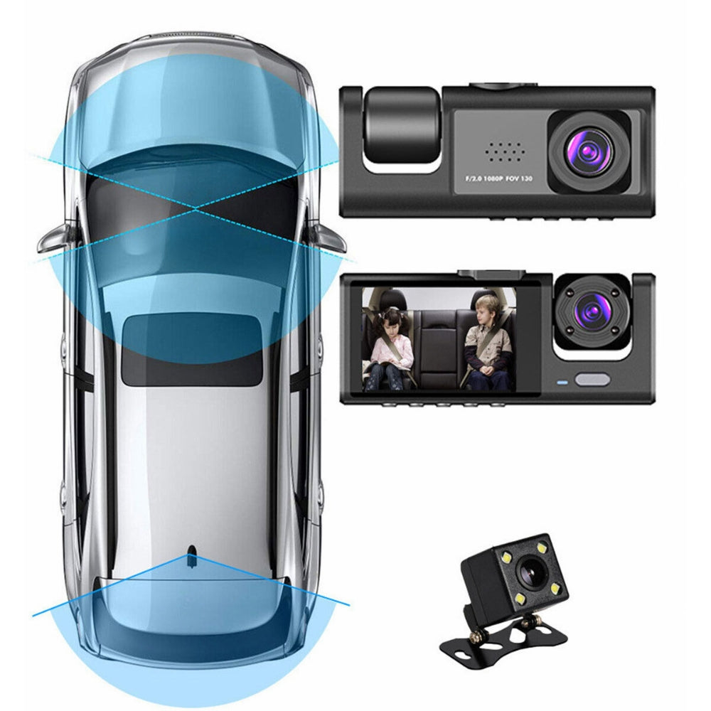 1080P Dual Lens Car Dash Cam Front and Rear Recorder with G-Sensor