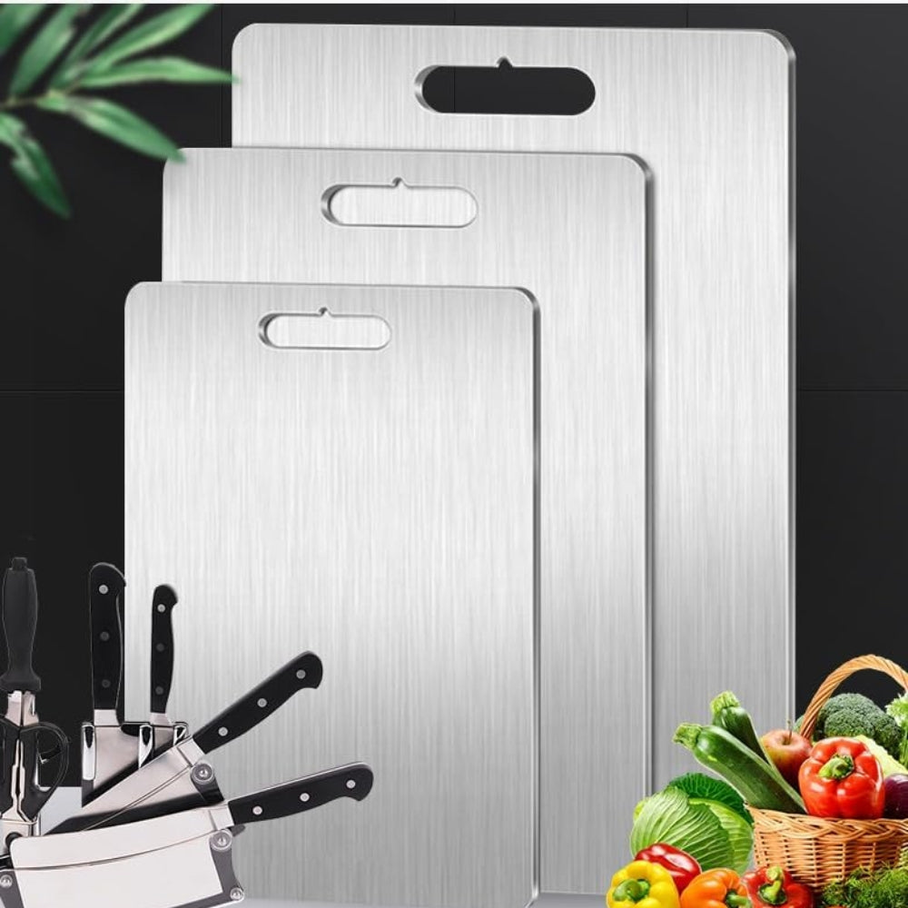 Double Sided Titanium Cutting Board for Kitchen and Camping