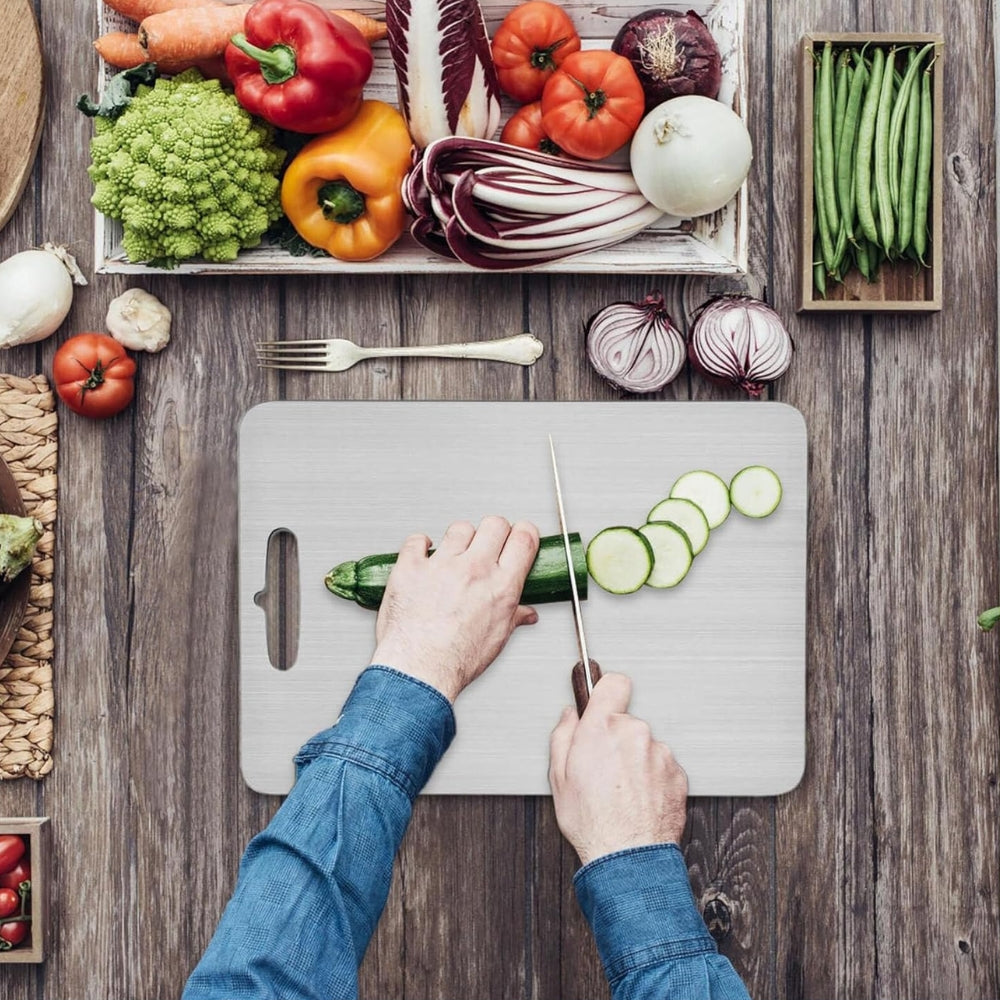 Double Sided Titanium Cutting Board for Kitchen and Camping