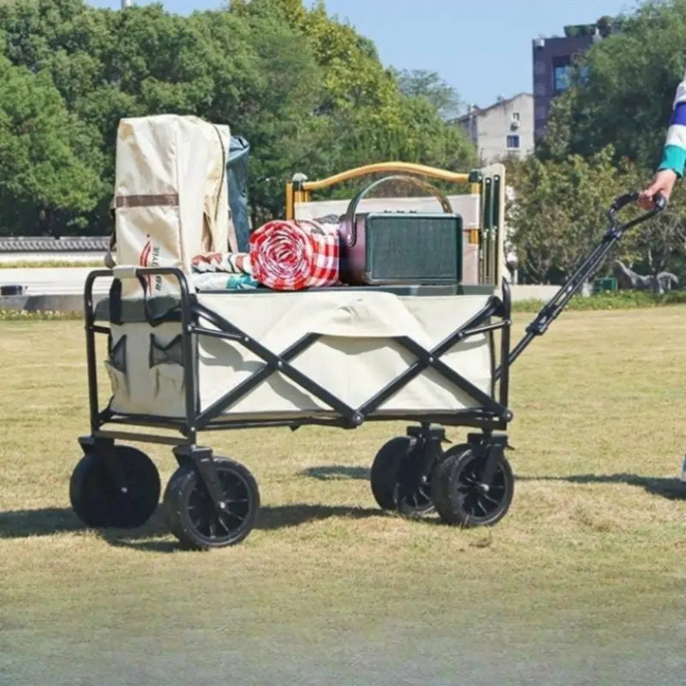 Heavy-Duty Foldable Garden Trolley Cart with 5 Inch Rubber Wheels