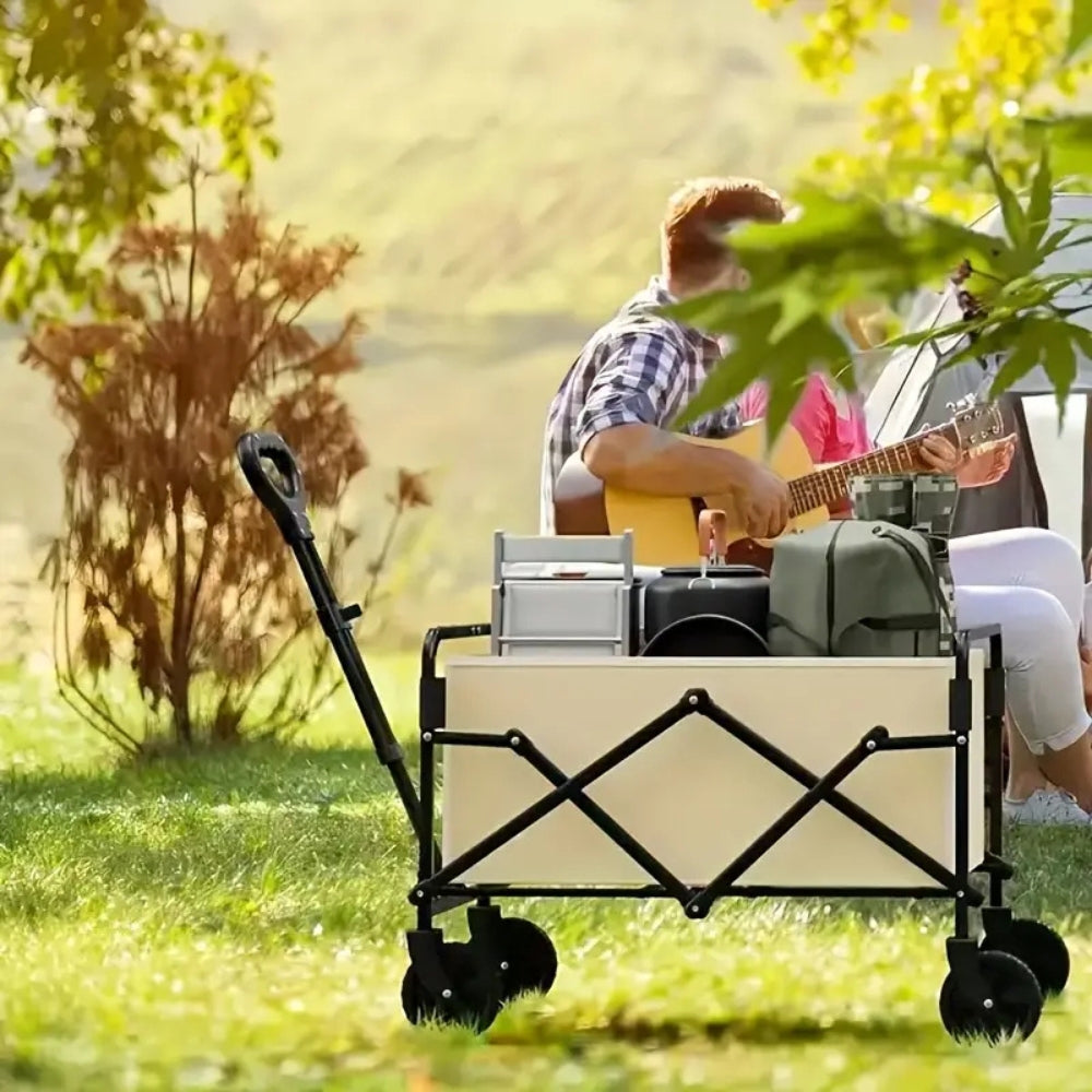 Heavy-Duty Foldable Garden Trolley Cart with 5 Inch Rubber Wheels