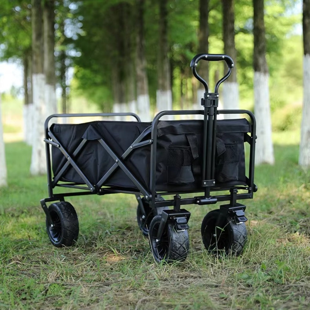 Heavy-Duty Foldable Garden Trolley Cart with 5 Inch Rubber Wheels