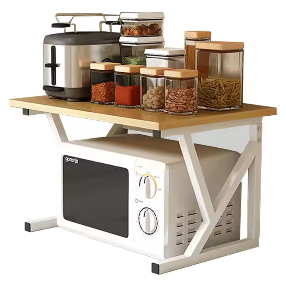 Multi-Tier Black Microwave Oven Rack Stand and Kitchen Storage Shelf