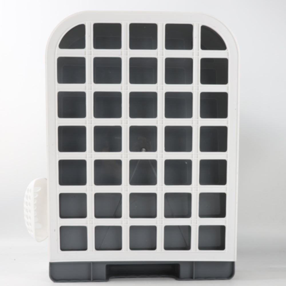 Grey Large Cat Litter Box with Drawer and Anti-Splash Design