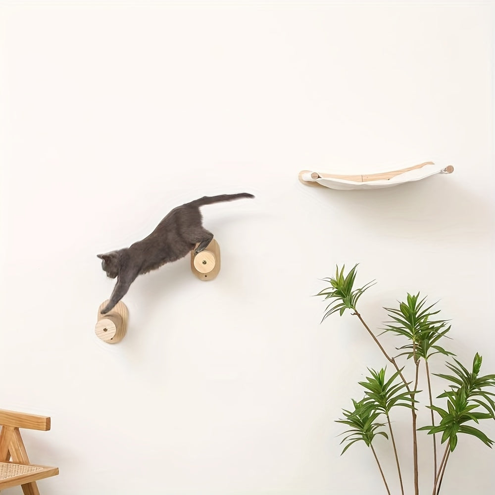 Indoor Cat Activity Center Wooden Climbing Tube with Sisal Rope Scratching Board