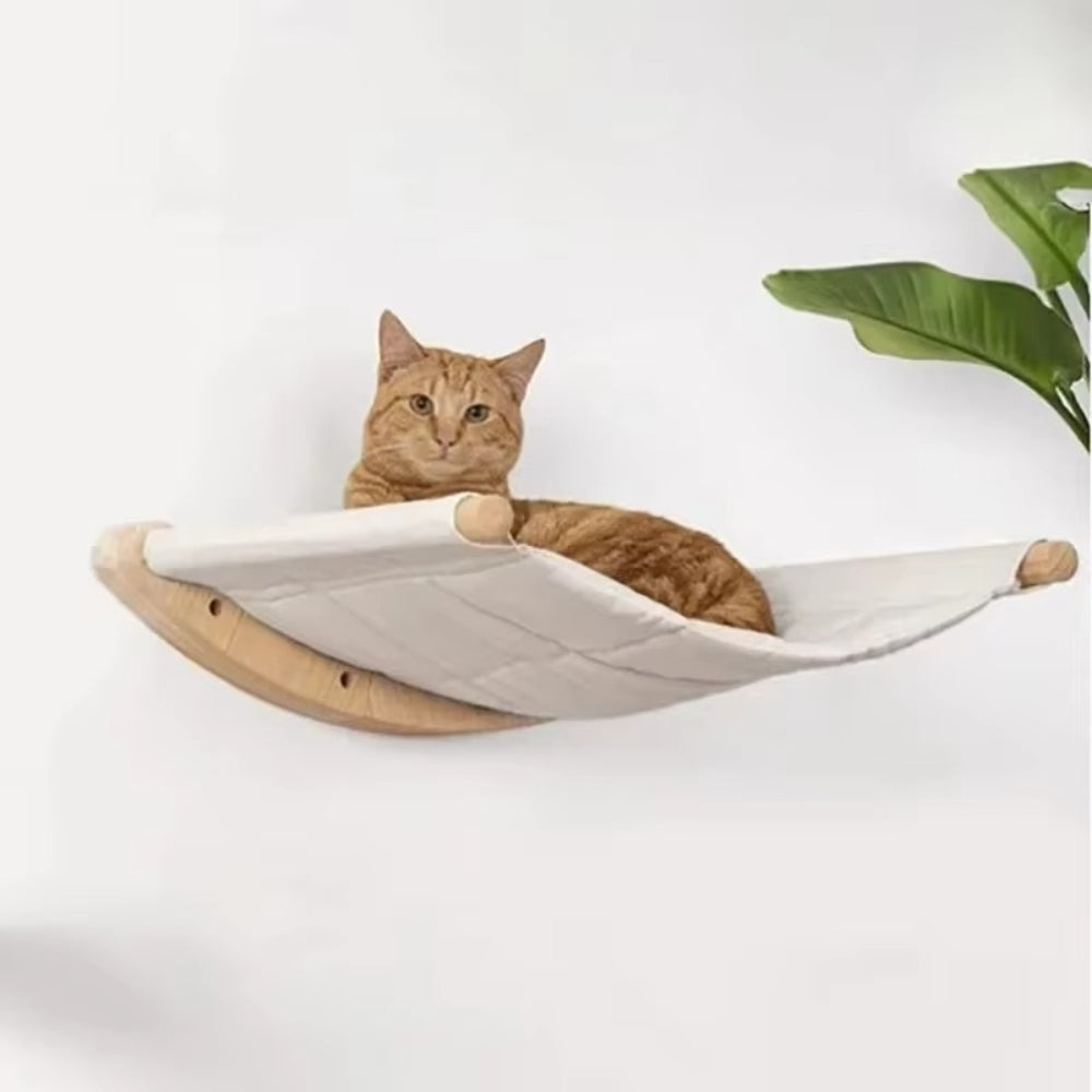 Indoor Cat Activity Center Wooden Climbing Tube with Sisal Rope Scratching Board
