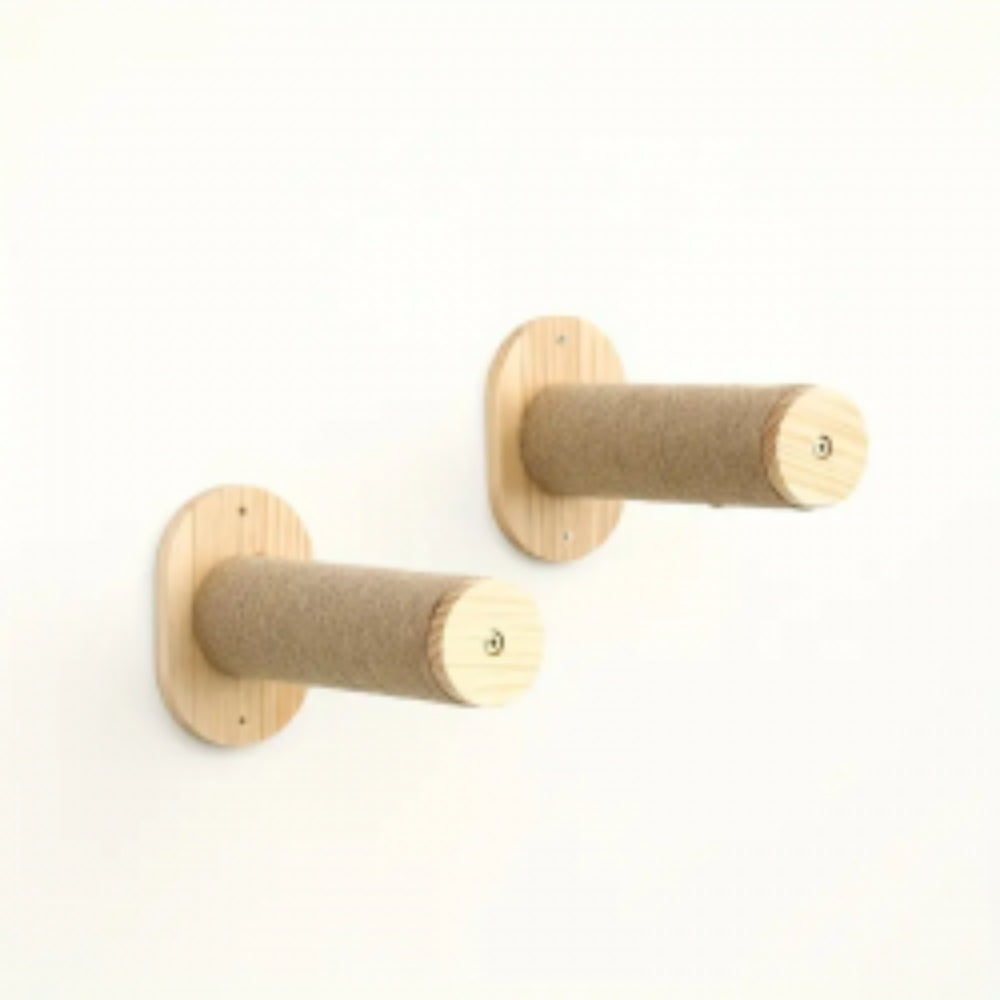 Indoor Cat Activity Center Wooden Climbing Tube with Sisal Rope Scratching Board