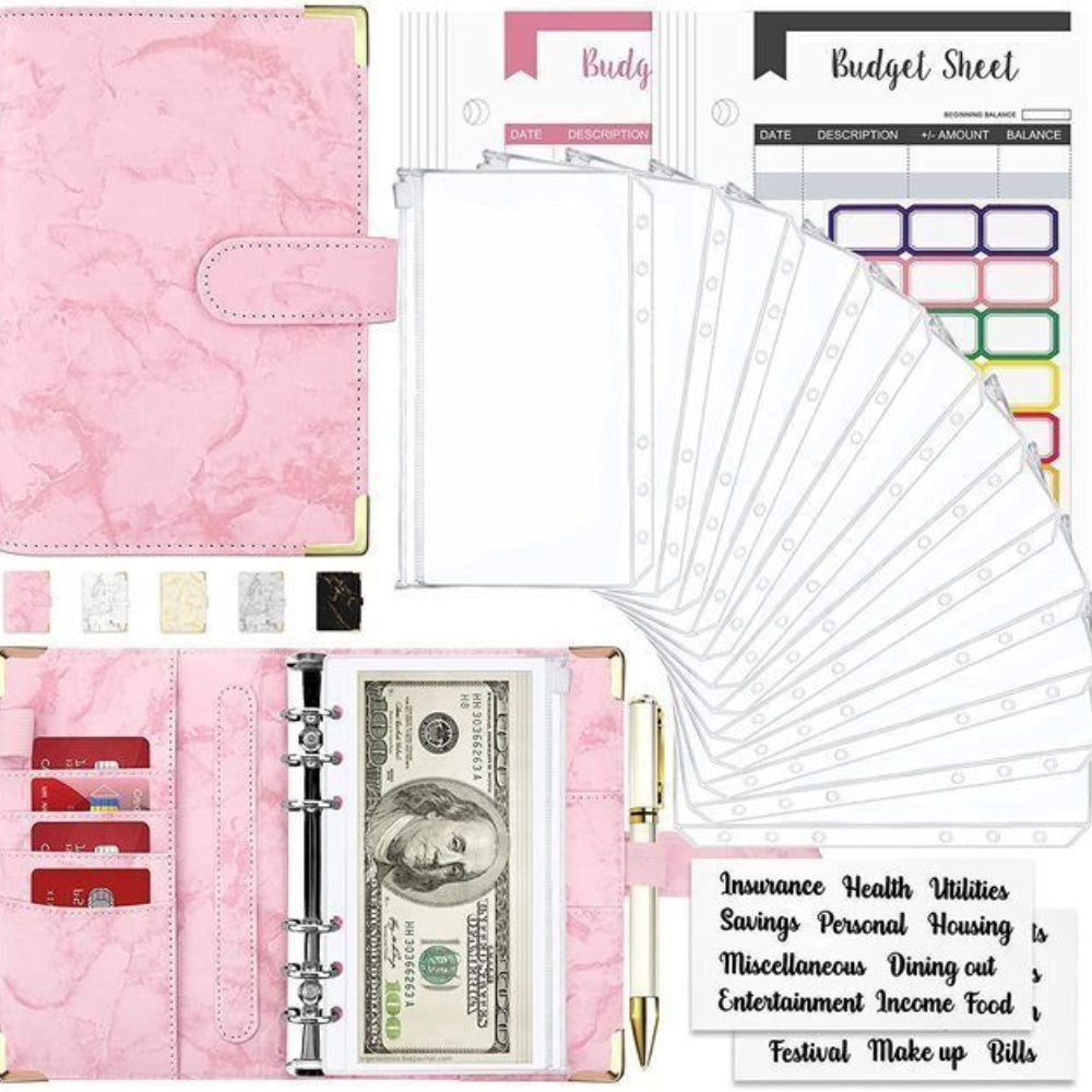 A6 Budget Binder Cash Organizer Wallet Planner with Envelopes