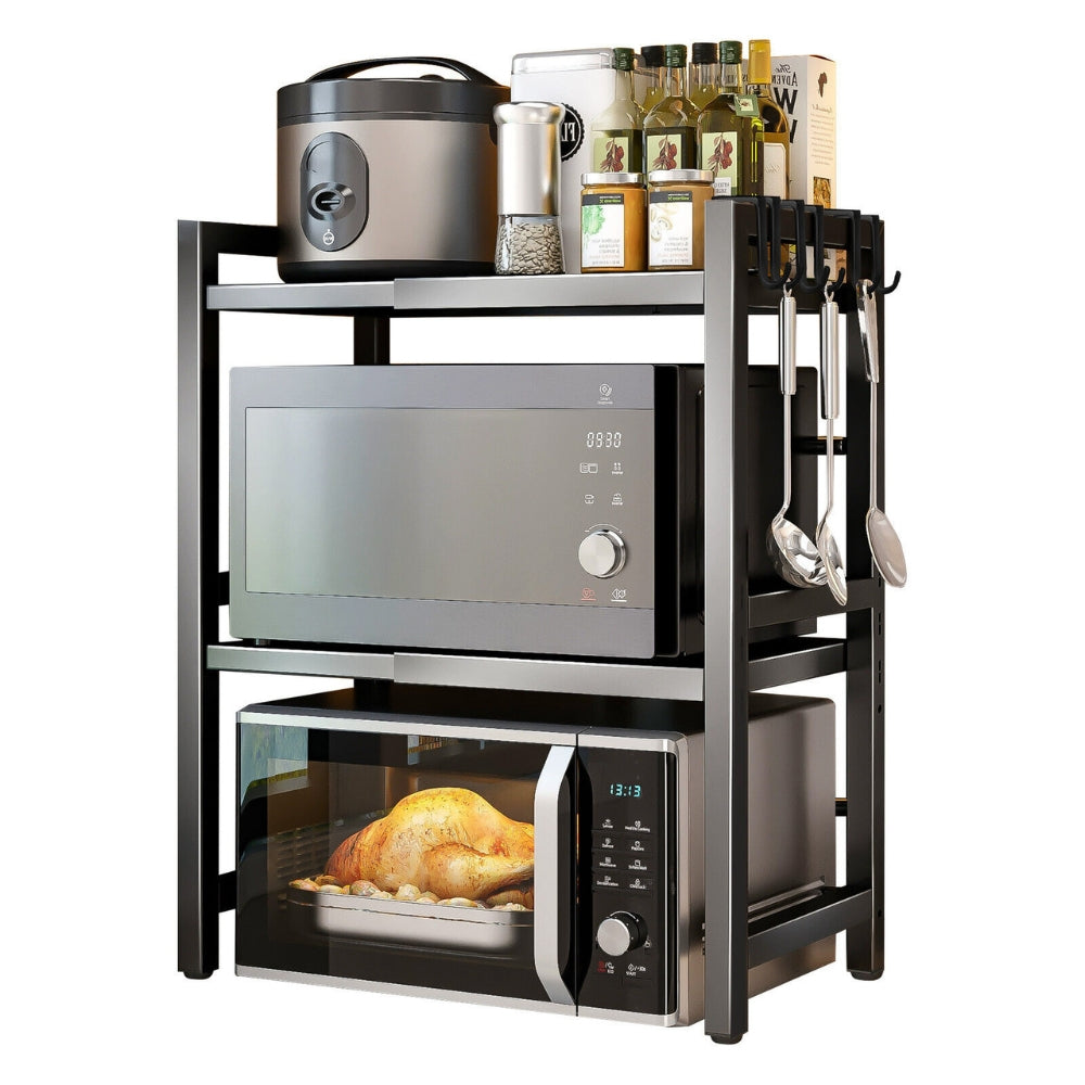 Expandable Microwave Oven Rack Stand Kitchen Storage Shelf