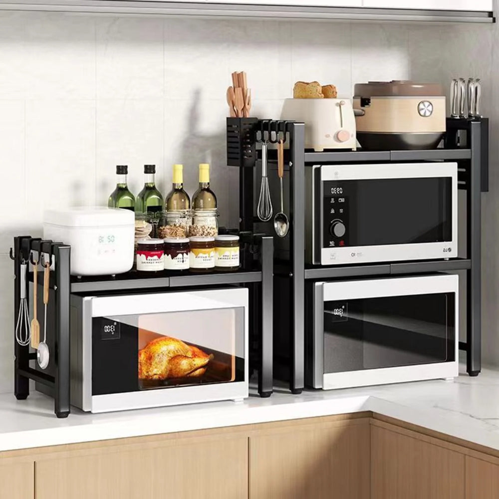 Expandable Microwave Oven Rack Stand Kitchen Storage Shelf