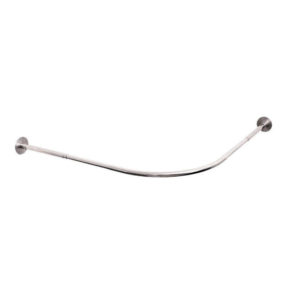 Stretchable Stainless L Shaped Pole Bathroom Corner Shower Curtain Rail Rod