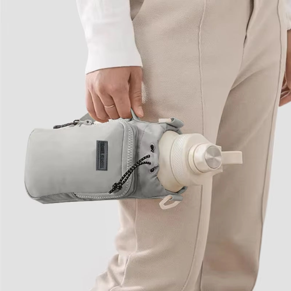Portable Water Bottle Bag with Adjustable Shoulder Strap
