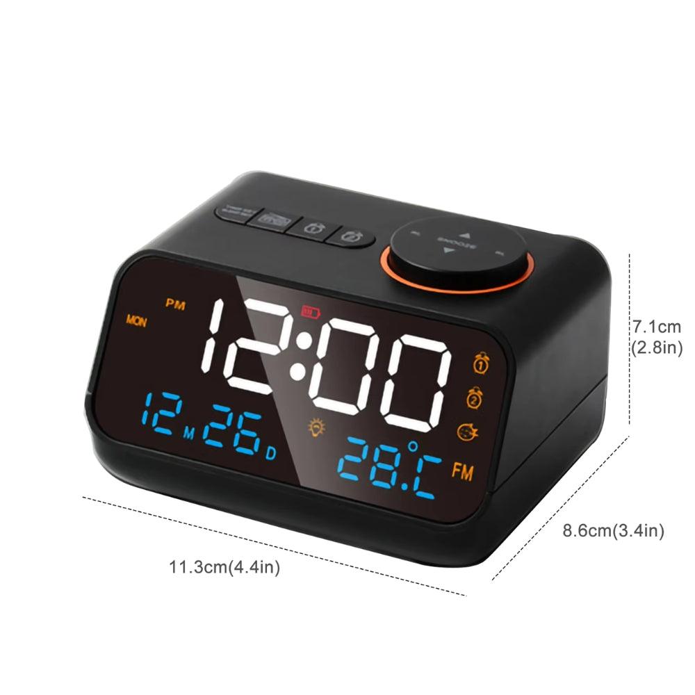 Digital Alarm Clock with FM Radio and Temperature