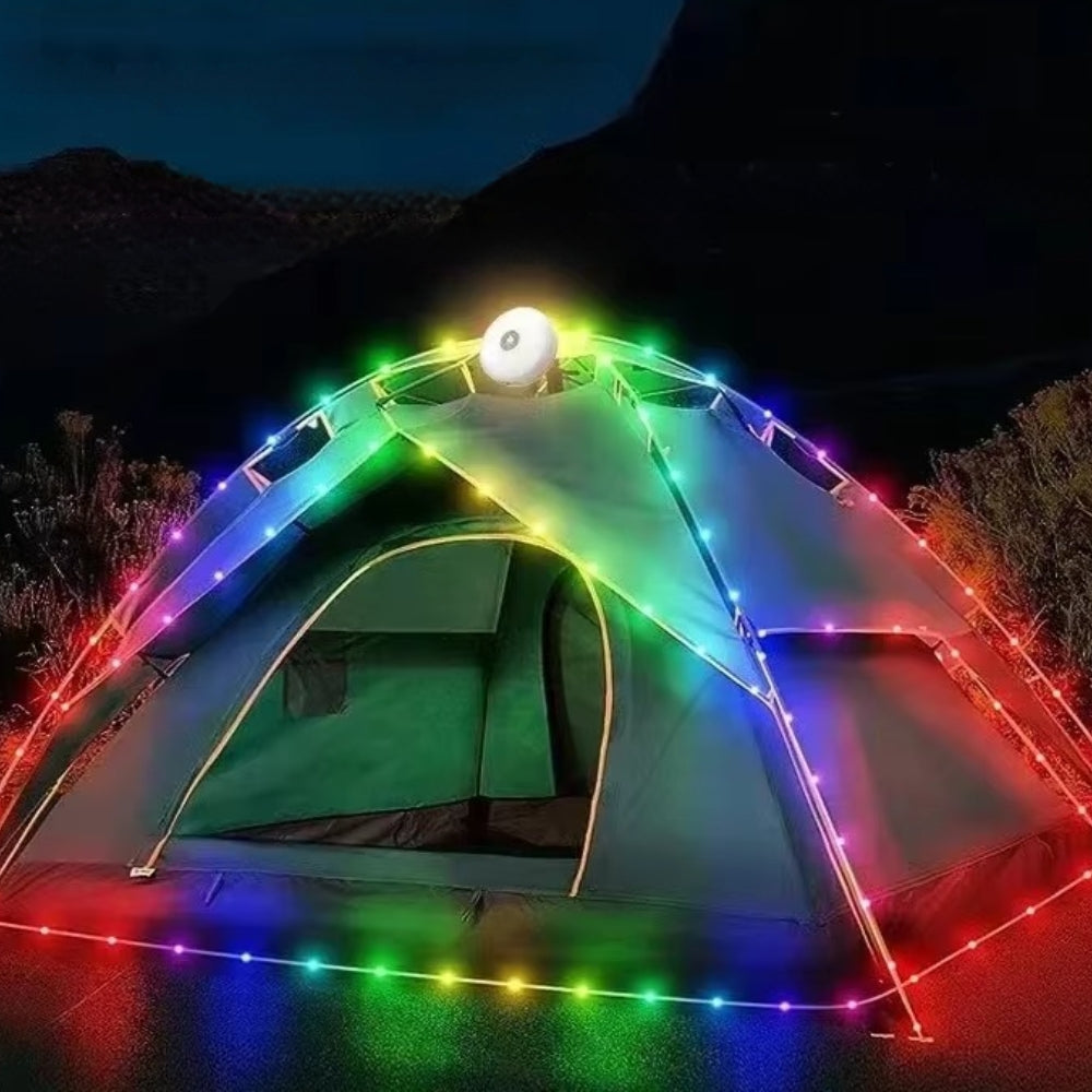 10M Waterproof LED Camping Lamp Strip 4-in-1 Atmosphere Light for Tent Garden