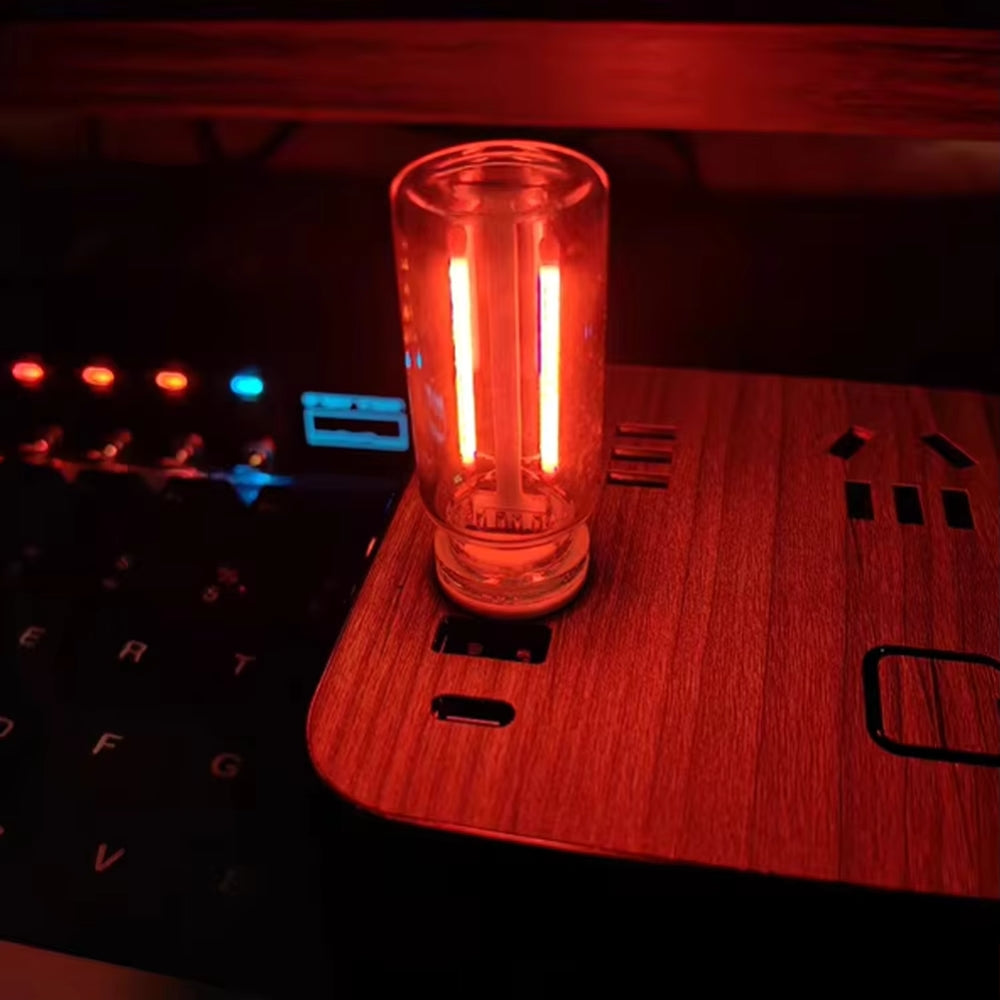 USB Touch Control LED Night Light with Edison Filament Bulb for DIY Bedroom Decor