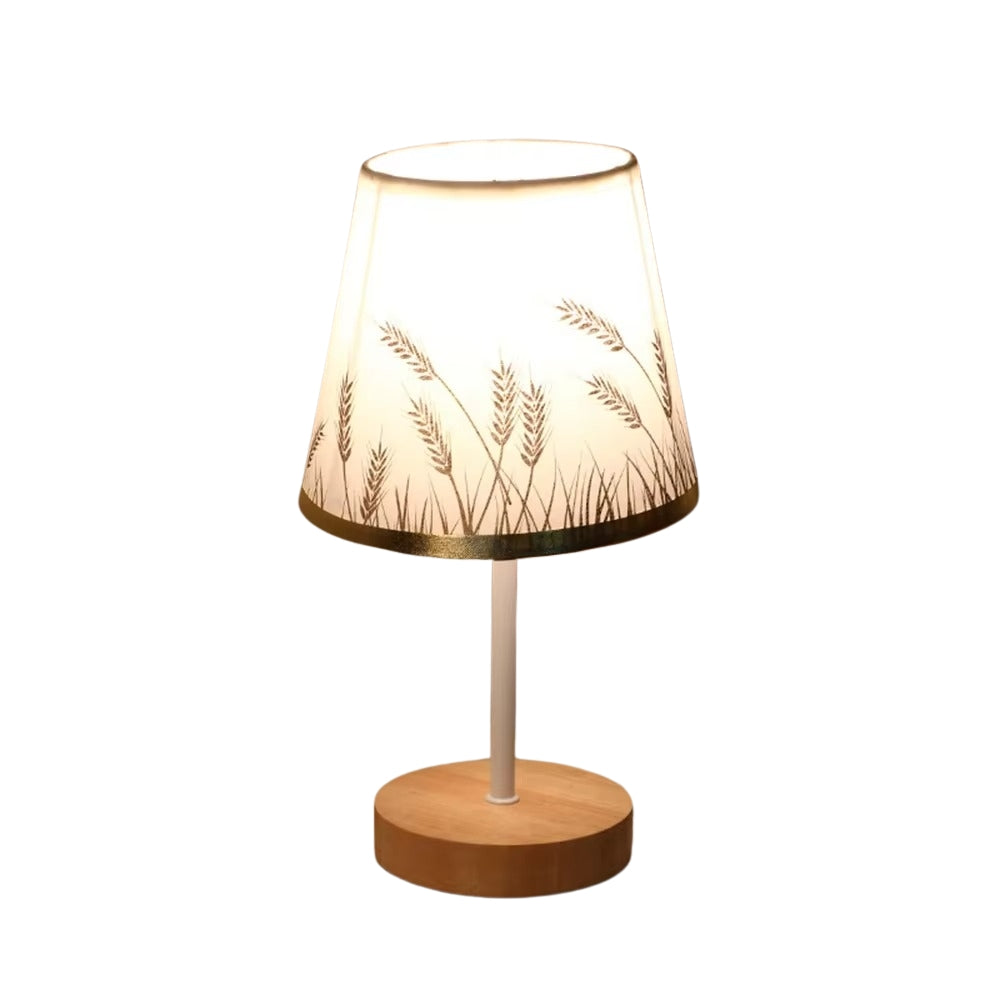 Solid Wood Cloth Nordic Decorative Table Bedroom Bedside Lamp