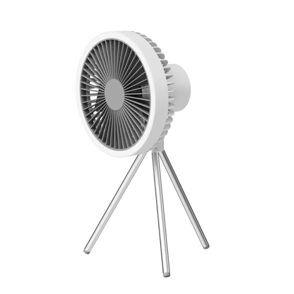 10000mAh Rechargeable Camping Fan with Power Bank & LED Light