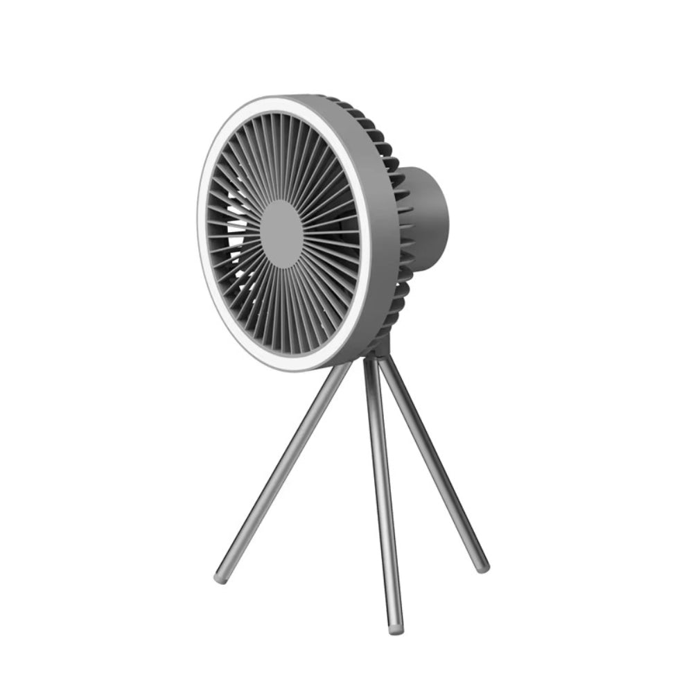10000mAh Rechargeable Camping Fan with Power Bank & LED Light