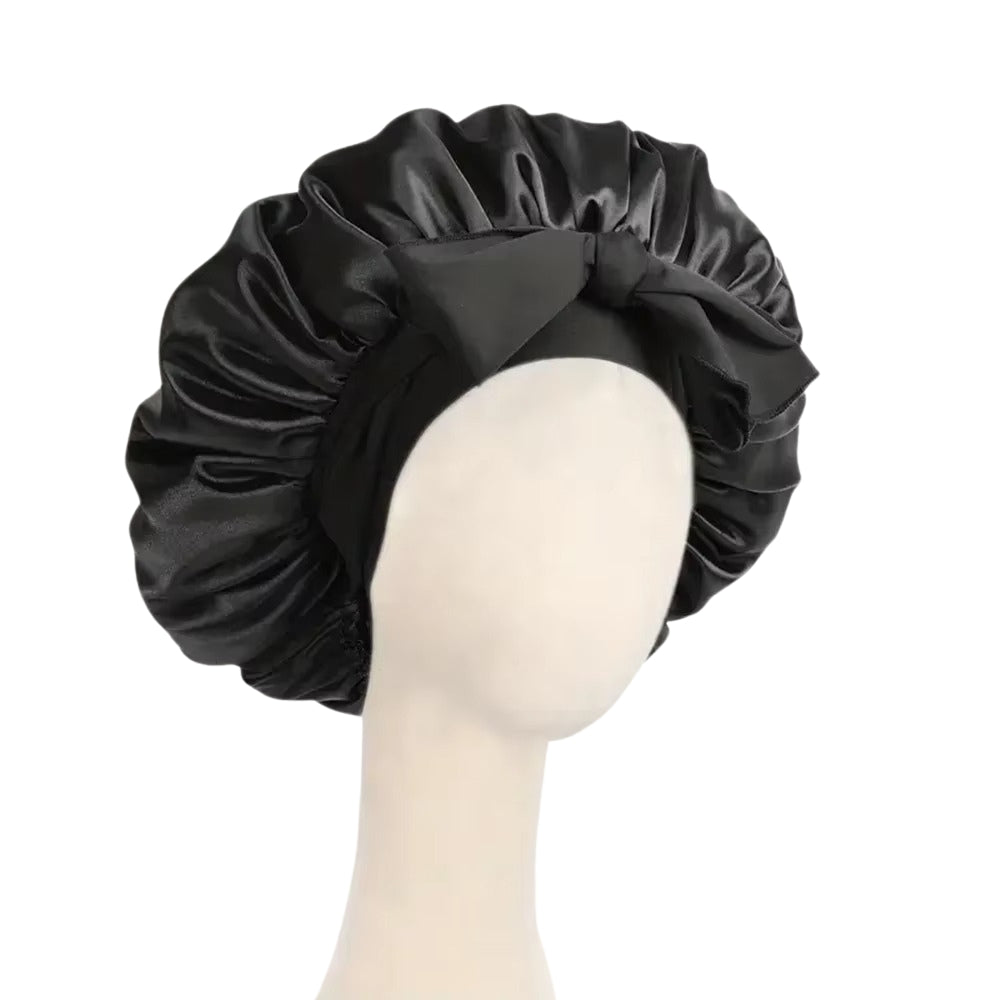 Satin Silk Bonnet Adjustable Sleeping Hair Bonne With Tie Band