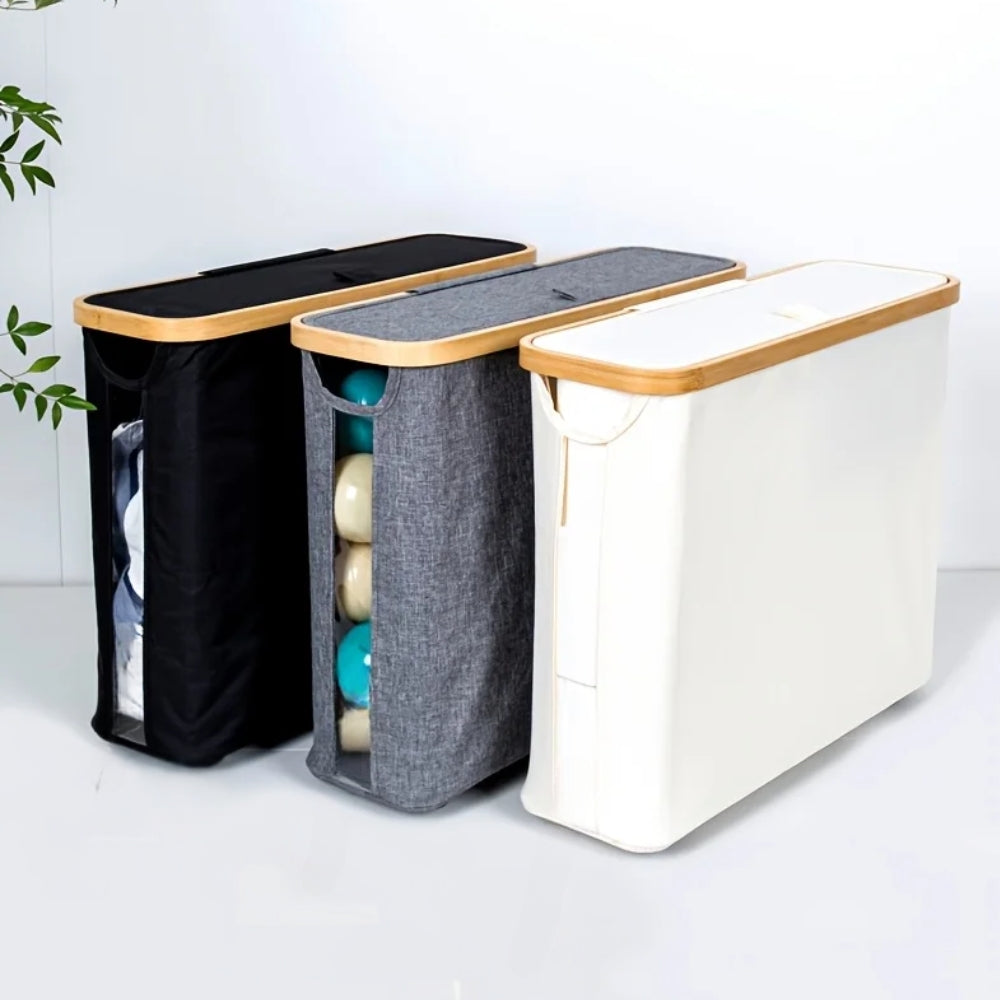 Large Capacity Toilet Rolls Paper Storage Basket with Lid for Bathroom Organizer